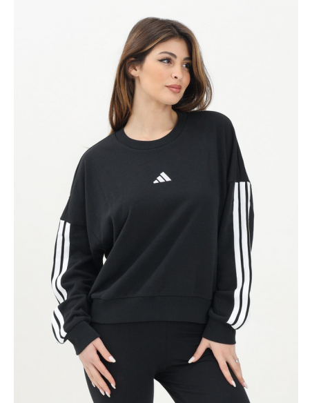 Adidas Performance Essentials 3-Streifen French Terry Damen Sweatshirt - Schwarz