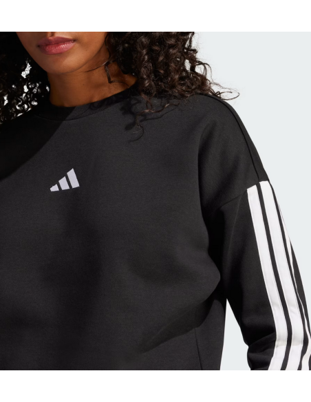 Felpa Donna Adidas Performance Essentials 3-Stripes Fleece - Nero