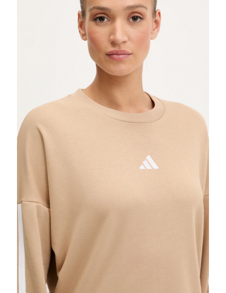Sudadera Adidas Performance Essentials de 3 rayas de felpa francesa para mujer - Beige