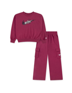 Tuta bambina Nike Cargo French Terry - Fucsia