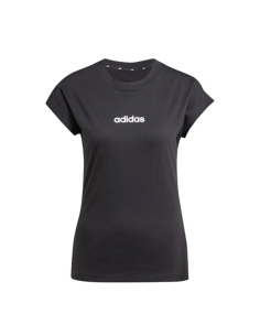 Adidas Essentials Linear Damen T-Shirt - Schwarz