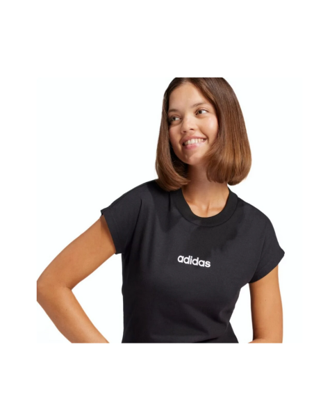 T-shirt Donna Adidas Essentials Linear - Nero