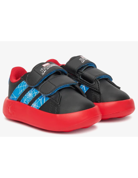 Chaussures Adidas Grand Court Spider-Man CF pour enfants - Noir/Rouge