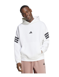 Felpa Uomo Adidas Hoodie Future Icons 3-Stripes - Bianco