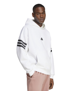 Felpa Uomo Adidas Hoodie Future Icons 3-Stripes - Bianco 2