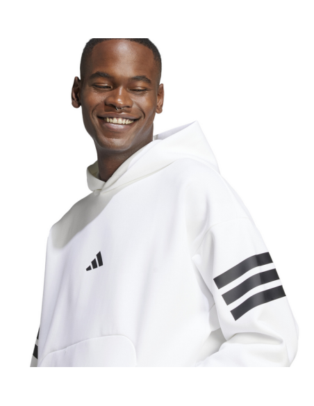 Sweat à capuche Adidas Future Icons 3 bandes pour homme - Blanc