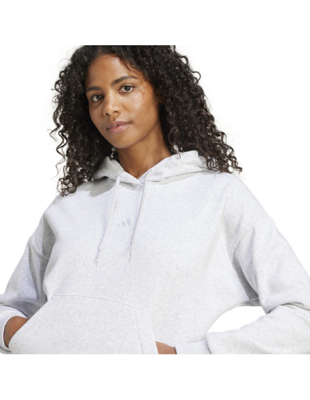 Felpa Donna Adidas Essentials Small Logo Feel Cozy - Grigio
