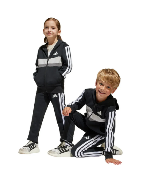 Adidas Essentials Tiberio 3-Streifen Trainingsanzug für Unisex - Schwarz/Grau