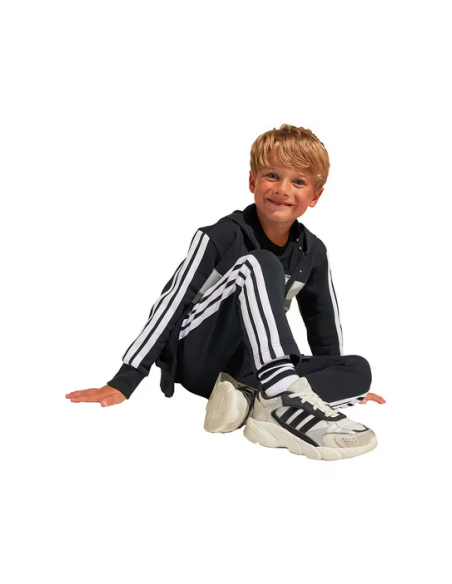 Tuta Unisex Adidas Essentials Tiberio 3-Stripes - Nero/Grigio