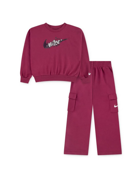 Nike Cargo French Terry Trainingsanzug für Mädchen - Fuchsia