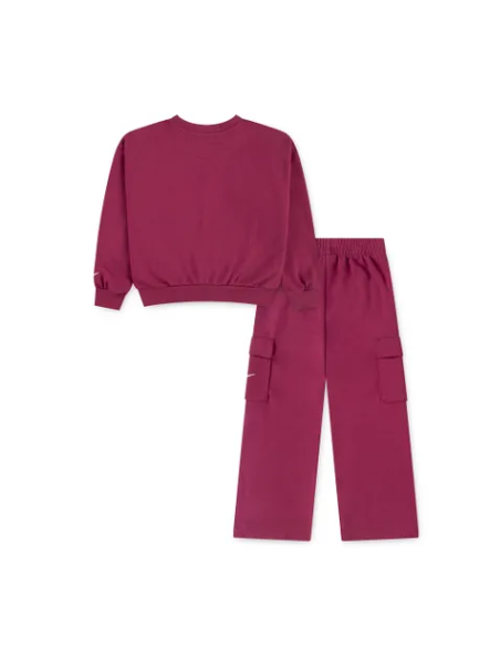 Tuta bambina Nike Cargo French Terry - Fucsia
