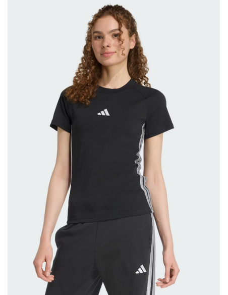 T-Shirt Donna Adidas Holiday 3-Stripes Slim Tee - Nero