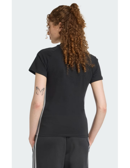 Adidas Holiday 3-Stripes Slim Tee Damen T-Shirt - Schwarz