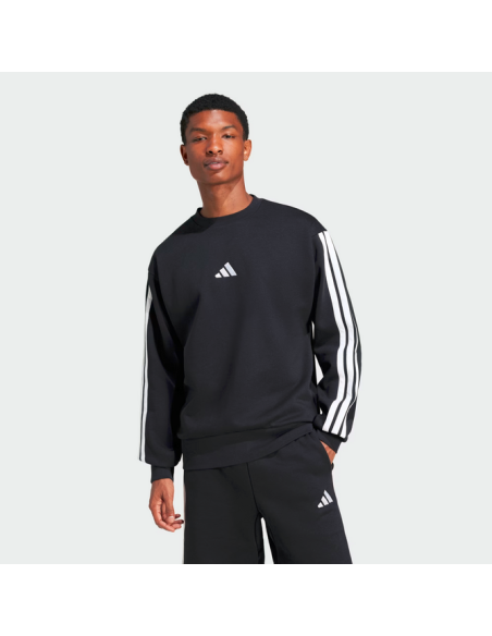 Felpa Uomo Adidas Essentials 3-Stripes - Nero