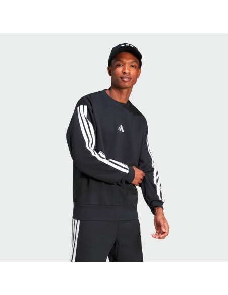 Felpa Uomo Adidas Essentials 3-Stripes - Nero