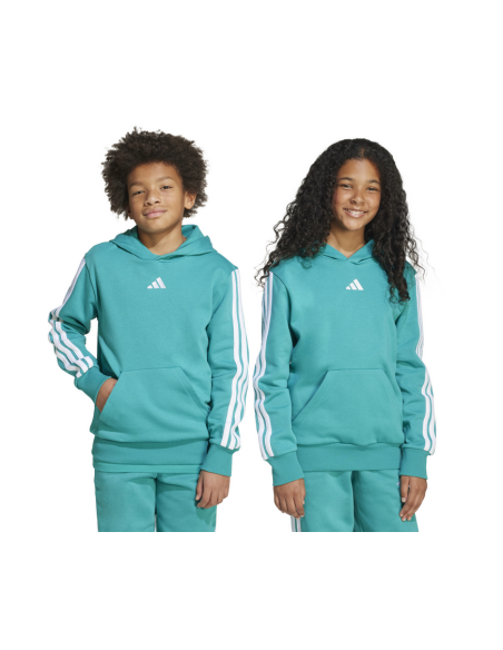 Sudadera unisex de forro polar Adidas Essentials 3-Stripes - Verde