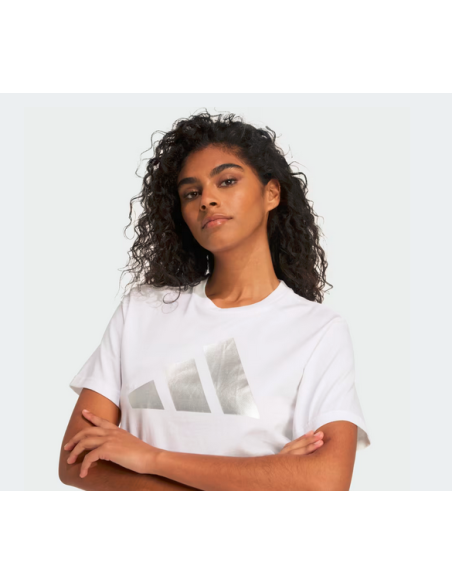 T-shirt Donna Adidas Holiday Metallic Graphic Tee - Bianco
