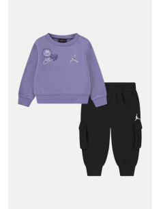 Tuta Bambina Jordan Crew - Viola/Nero