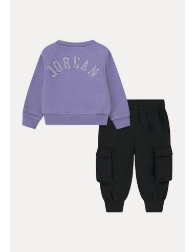 Tuta Bambina Jordan Crew - Viola/Nero