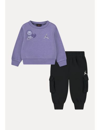 Survêtement Jordan Crew pour fille - Violet/Noir