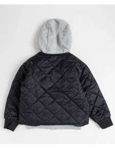 Giacca Trapuntata con Cappuccio Nike - Nero/Grigio 2