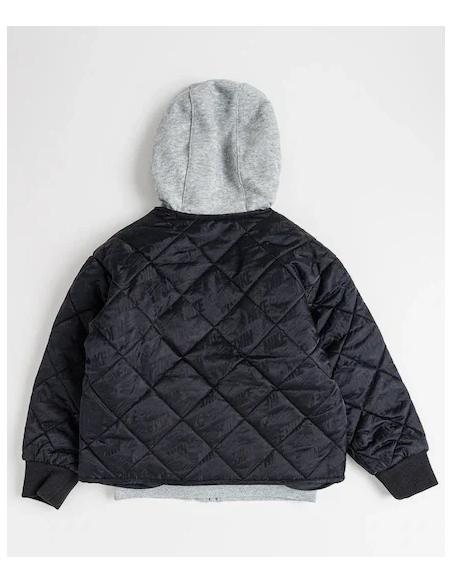 Giacca Trapuntata con Cappuccio Nike - Nero/Grigio