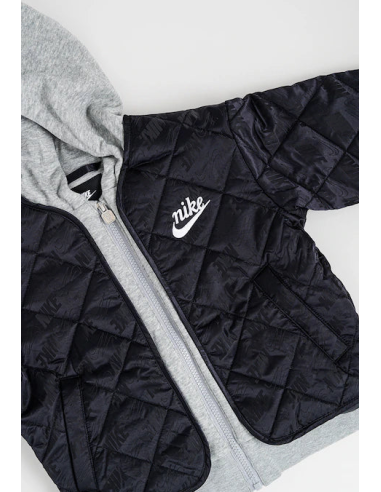 Nike Quilted Hooded Jacket - Black/Grey