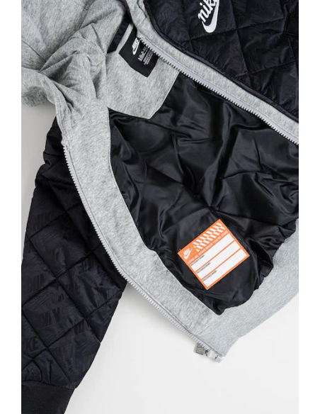 Nike Quilted Hooded Jacket - Black/Grey
