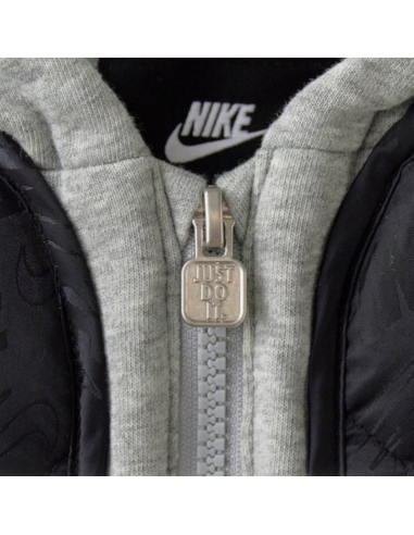 Giacca Trapuntata con Cappuccio Nike - Nero/Grigio
