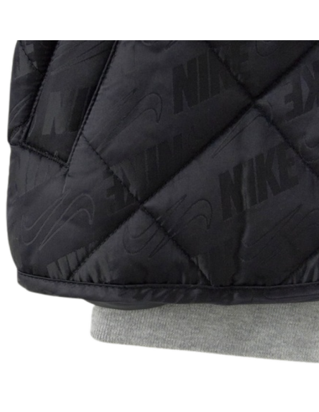 Giacca Trapuntata con Cappuccio Nike - Nero/Grigio
