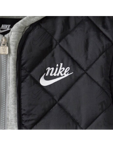 Nike Quilted Hooded Jacket - Black/Grey