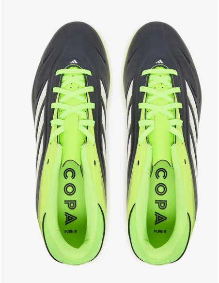 Scarpe Calcetto Uomo Adidas Copa Pure 3 Club Turf Boots - Nero/Verde Fluo