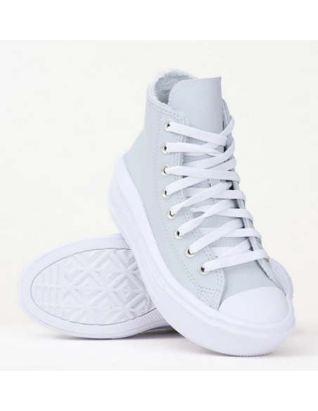Scarpe Donna Converse Chuck Taylor All Star Move Platform Leather - Grigio