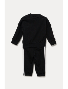 Tuta Bambino Adidas 3-Stripes - Nero/Bianco 2