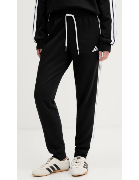 Pantalone Donna Adidas Essentials 3-Stripes Fleece Slim - Nero