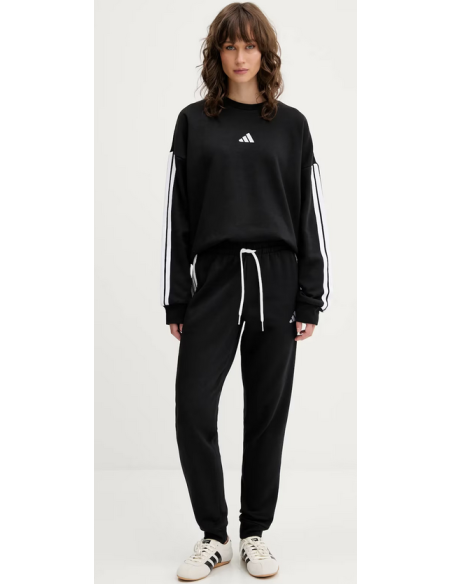 Pantalone Donna Adidas Essentials 3-Stripes Fleece Slim - Nero