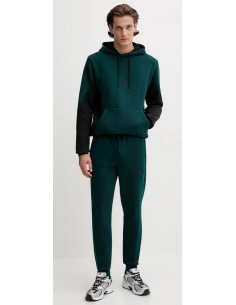 Tuta Uomo Adidas Fleece Colorblock Hooded - Verde/Nero