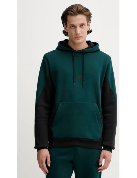 Survêtement à capuche Adidas Fleece Colorblock pour homme - Vert/Noir