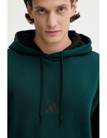 Adidas Men's Fleece Colorblock Hooded Tracksuit - Green/Black