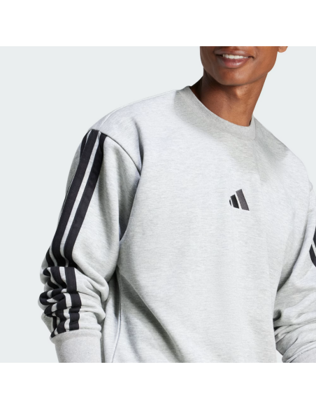Felpa Uomo Adidas Essentials 3-Stripes - Grigio/Nero