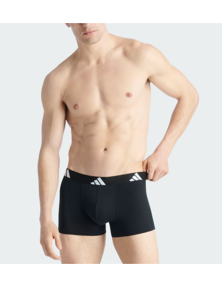 Tre Boxer Uomo Adidas Active Flex Cotton - Nero