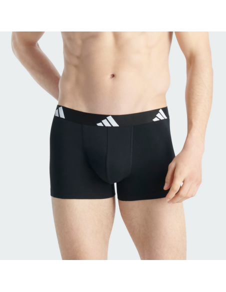 Tre Boxer Uomo Adidas Active Flex Cotton - Nero