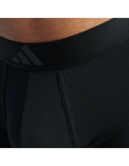 Dos calzoncillos bóxer Adidas Active Flex de algodón para hombre - Negro