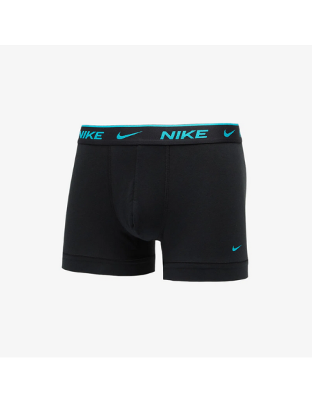 Three Nike Everyday Cotton Stretch Boxers - Black/Sky blue