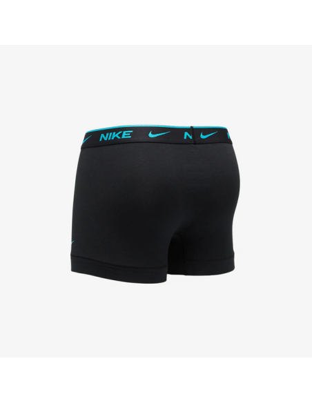 Three Nike Everyday Cotton Stretch Boxers - Black/Sky blue