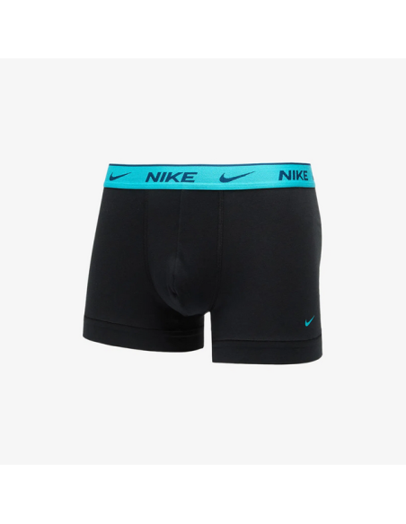 Three Nike Everyday Cotton Stretch Boxers - Black/Sky blue