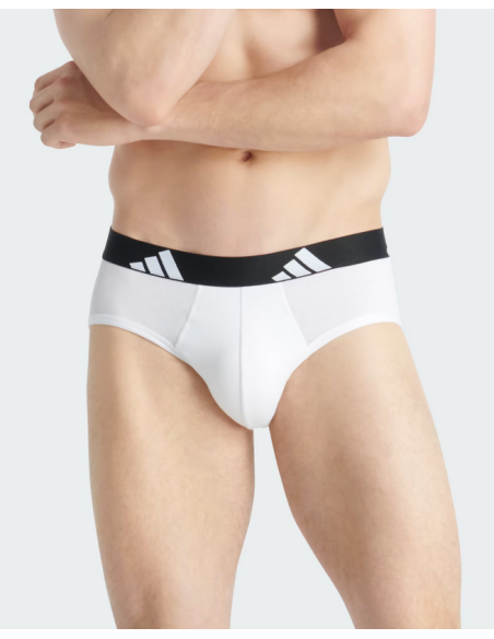 Three Adidas Active Flex Cotton Men's Briefs - White/Gray/Black