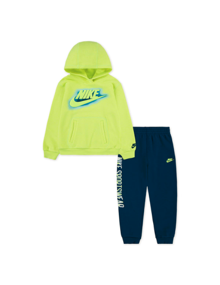 Nike Fleece Boys' Tracksuit - Fluorescent Yellow/Blue