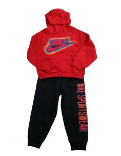 Tuta bambino Nike Fleece - Rosso/Nero