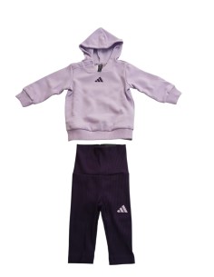 Adidas Hooded Fleece Jogger Girls Tracksuit - Purple